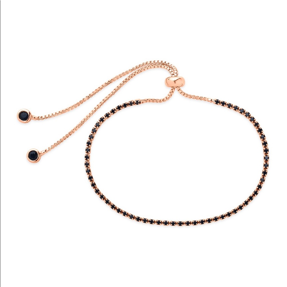 Sterling Forever - Black CZ Slider Bracelet